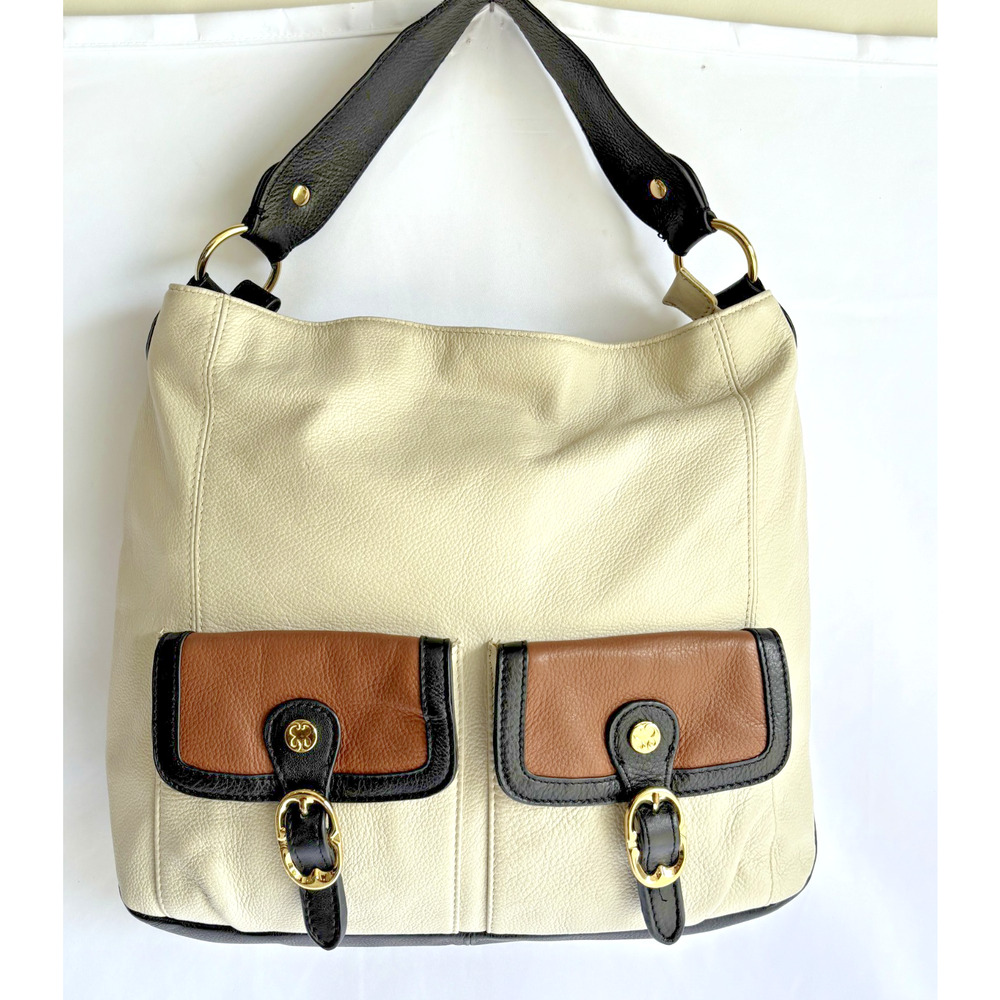 Emma Fox Beige Handbag Two Outside Pockets